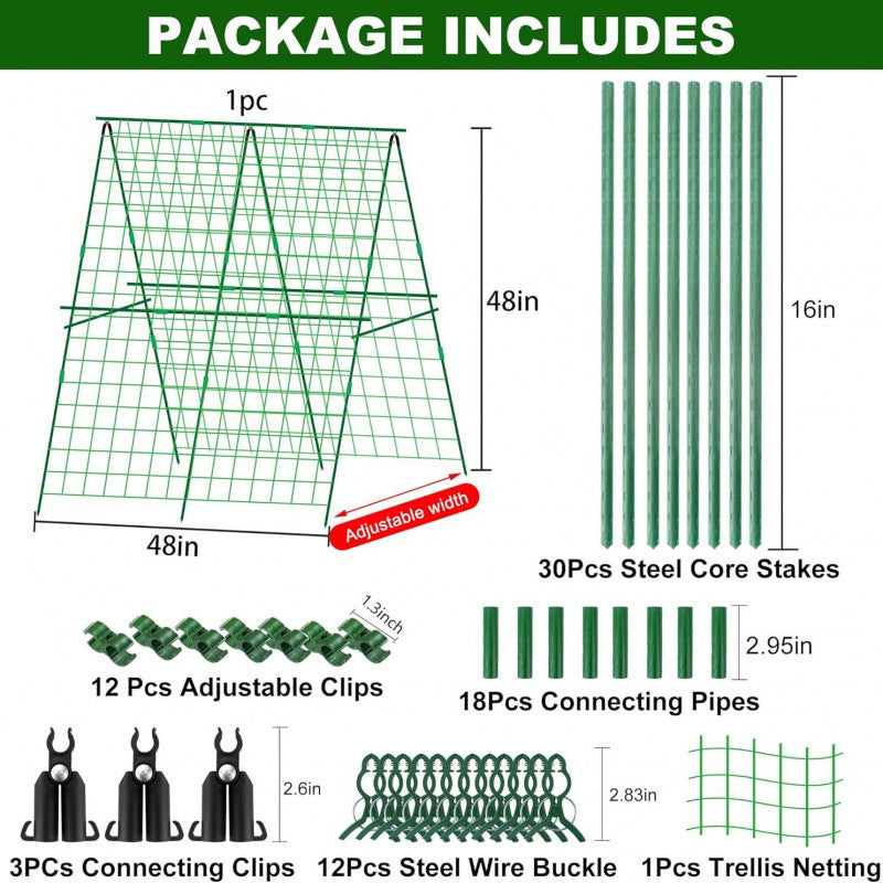 Metal Garden Trellis Plant Support Stakes for Climbing Plants and Flowers
