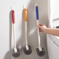 Wall-Mounted Toilet Brush with Long Handle and Soft Bristles for Deep Cleaning