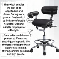 Ergonomic Dental Chair with Breathable Mesh Back and Adjustable Height for Clinic