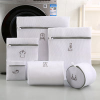 Embroidered Double-Layer Mesh Laundry Bags for Delicates and Underwear