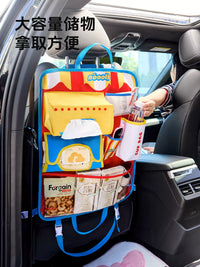 Car Backseat Organizer with Kick Mat and Tissue Box Holder, Large Capacity Multi-Pocket Storage Bag for Kids