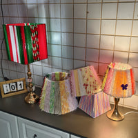 Handmade Bohemian Yarn Lampshade for Table or Pendant Lamps, E27 Base, Colorful DIY Weave