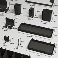 Pegboard Accessories for 6mm 32-Hole Spacing Round Hole Pegboards, J-Hooks, Storage Boxes, Shelves, Keyboard Holders