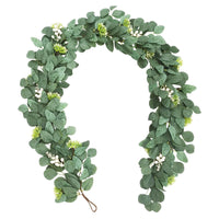 Artificial Eucalyptus Garland with Gypsophila and White Berries for Home Decor