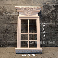Miniature Dollhouse European Style Window for BJD Anime Figures Aquarium Decor DIY Craft