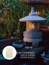 Zen Garden Japanese Stone Pagoda Lantern for Outdoor Landscape and Patio Decor