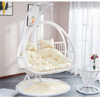 Indoor Rattan Hanging Chair Double Swing Chair Balcony Garden Rocking Chair Woven Cradle