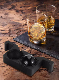 Silicone Sphere Ice Ball Maker for Whiskey and Cocktails, Clear Bubble-Free Large Ice Cube Mold
