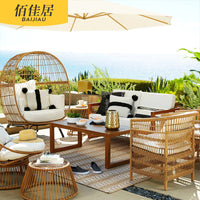Outdoor Rattan Wicker Hanging Egg Chair Swing for Patio Garden Balcony