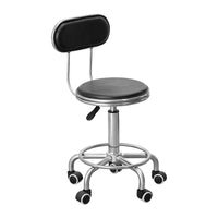 Swivel Bar Stool with Backrest and Wheels for Salon, Office, or Bar