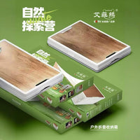 Foldable Outdoor Camping Storage Box with Wooden Lid for Car Trunk Organization