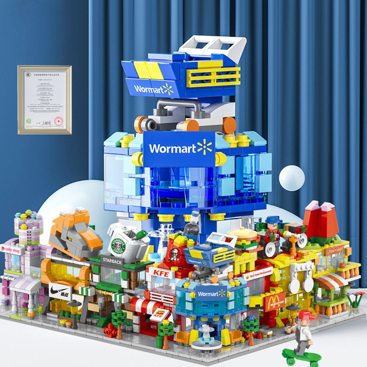 Mini City Street View Building Blocks Set for Kids, Educational Construction Toy, Birthday Gift