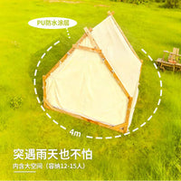 Outdoor Triangle Glamping Tent for Dining, Hotpot, BBQ, and Stargazing