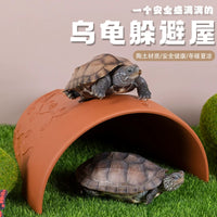 Natural Terracotta Hideaway for Turtles and Reptiles, Aquarium Decoration