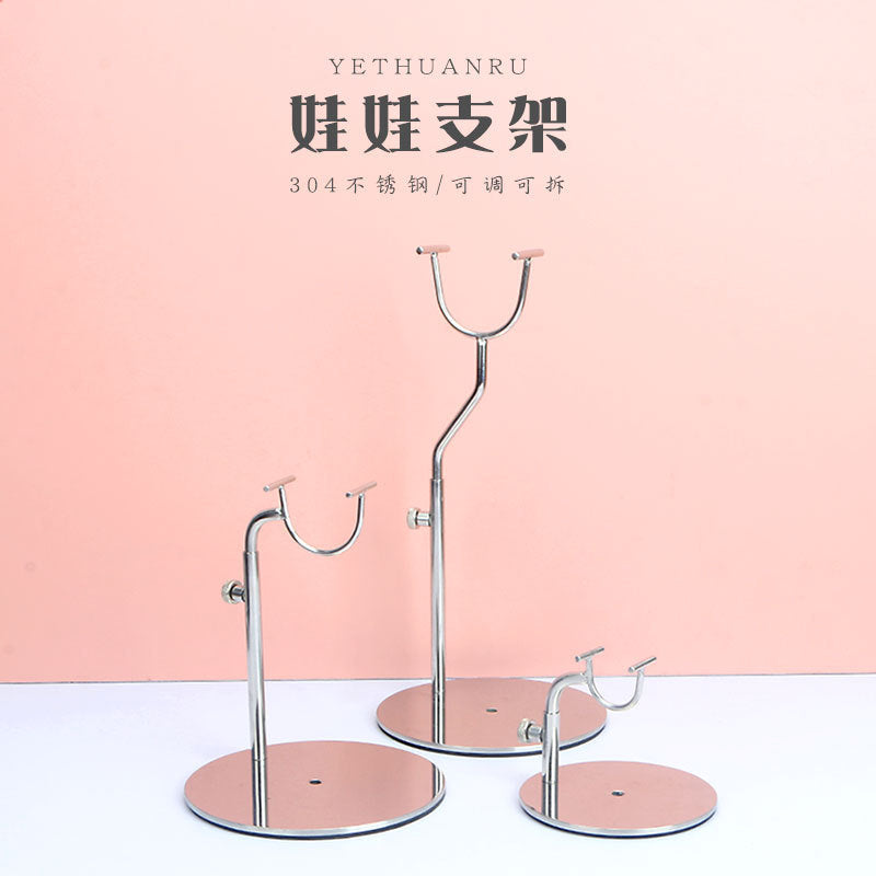 304 Stainless Steel Doll Stand for BJD OB11 Dolls, Display Holder