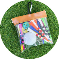 Golf Ball Pouch Transparent Automatic Closure Tee Storage Bag Divot Tool Marker Holder Golf Waist Pack