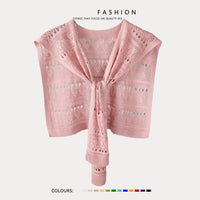 Women's Ice Silk Sun Protection Knit Hollow Shawl for Summer