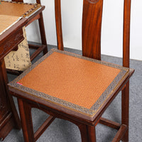 Solid Wood Chair Cushion with Coir Core and Removable Rattan-Style Cover for Dining and Armchairs