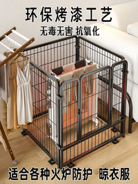 Stove Safety Guard Rail for Indoor Wood Burning Stoves, Fireplace Fence for Baby and Pet Protection, Anti-Scald Iron Mesh Cover