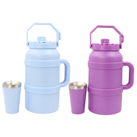 Large Capacity Stainless Steel Insulated Water Bottle with Handle and Straw, Portable for Outdoor Travel