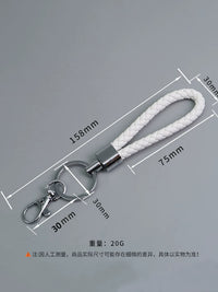 Handmade Braided Leather Rope Car Keychain for Men and Women, Waist Hanging Couple Bag Ornament Key Ring