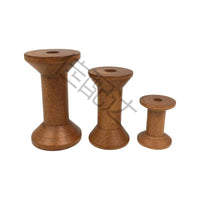 Solid Wood Vintage Thread Spool Household Nostalgic Wooden Bobbin Handmade Accessory Winding Wheel Cross Stitch Storage Organizer