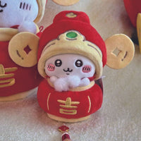 God of Wealth Hat & Lantern Outfit for 10/20cm Cotton Dolls