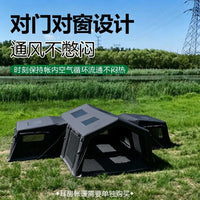 Outdoor Inflatable Tent TC Tech Cotton Breathable Rainproof Camping Shelter