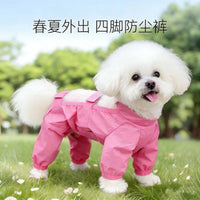 Pet Dog Summer Dustproof Jumpsuit for Small Dogs, Thin Four-Legged Anti-Dirty Suit for Bichon Teddy