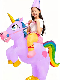 Inflatable Unicorn Ride-On Costume for Kids - Perfect for Halloween, Christmas, and Role Play