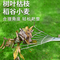 Stainless Steel Rake with Wooden Handle for Garden and Farm Leaf Collection