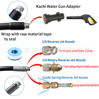Drain Cleaner Hose with Sewer Jetter Nozzle for Pressure Washer, High Pressure Washer Hose for Clogged Pipes