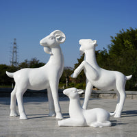 Abstract Sheep Sculpture for Outdoor Garden & Park Decor, Cartoon Bronze-Tone Animal Ornament