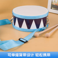 Kids' Wooden Snare Drum with Straps and Drumsticks, Percussion Instrument for Dance and Performance