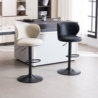 Adjustable Swivel Bar Stool with Backrest for Home Kitchen or Commercial Bar