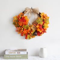 Autumn Berry & Maple Leaf Thanksgiving Wreath for Door or Wall Decor