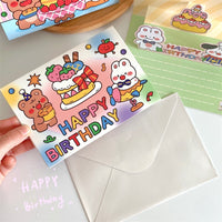 Kids' 3D Pop-Up Birthday Card, Cute Animal Gift Card, Cartoon Postcard for Messages