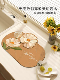 Kitchen Countertop Dish Drying Mat Absorbent Coffee Machine Pad