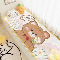 Cartoon Lamb Velvet Bay Window Cushion, All-Season Balcony Mat, Skin-Friendly Bedroom Bedside Rug