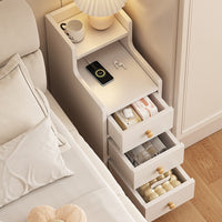 Modern Narrow Bedside Table with Storage Drawers for Small Spaces