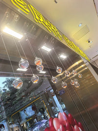 Hanging Thickened Transparent Glass Mini Fish Tank with Stand, Creative Round Hydroponic Plant Ornament