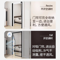 Magnetic Thermal Insulated Door Curtain with Sliding Track for Air Conditioned Rooms, Kitchen Oil Fume Barrier