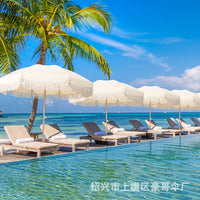 Customizable Outdoor Beach Patio Umbrella with Tassels for Resorts & Villas