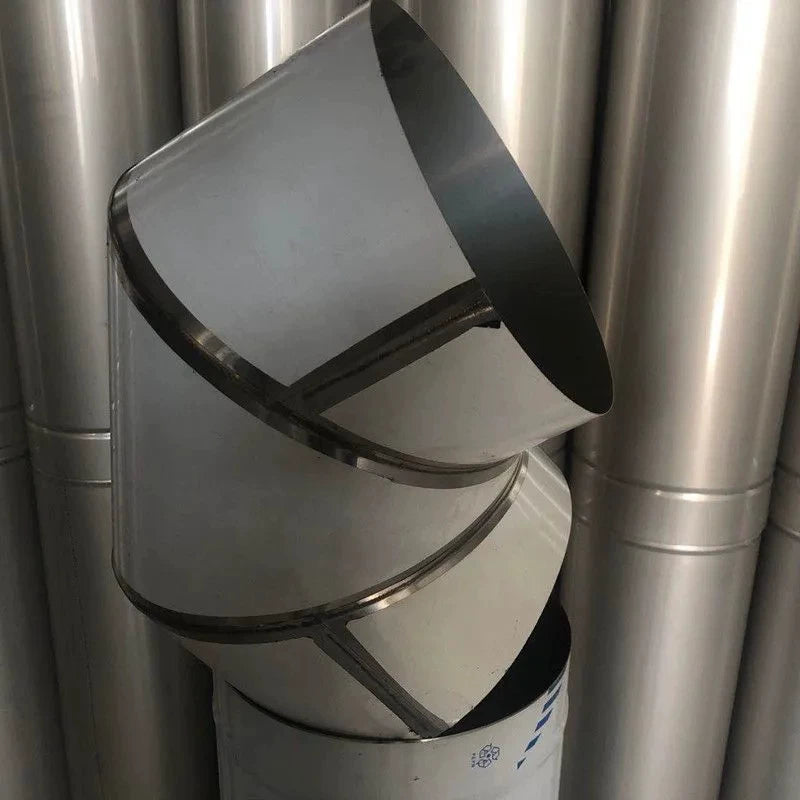 201 Stainless Steel Thickened Elbow Pipe for Wood Stoves and Fireplaces, 90-Degree Flue Exhaust Vent