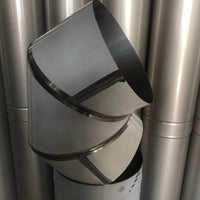 201 Stainless Steel Thickened Elbow Pipe for Wood Stoves and Fireplaces, 90-Degree Flue Exhaust Vent