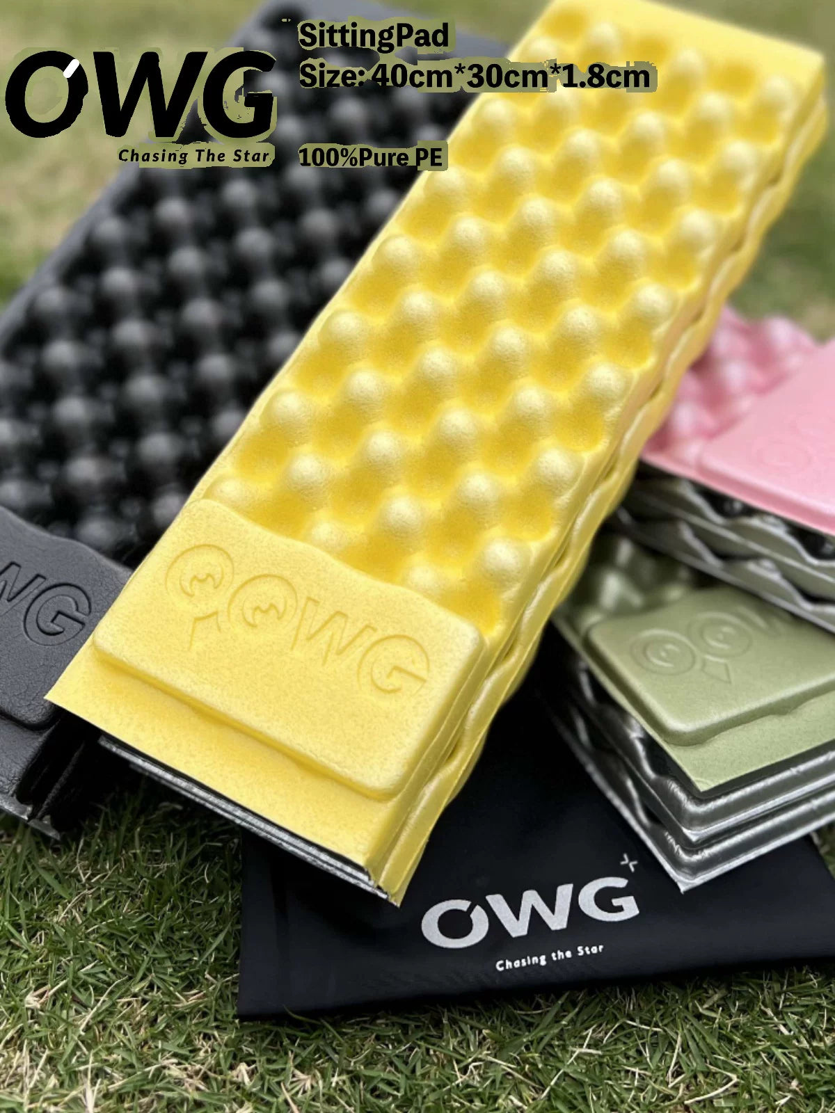 OWG Foldable Egg Crate Seat Cushion for Camping, Hiking, and Fishing - Lightweight & Moisture-Proof