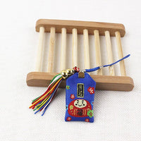 Japanese Daruma Omamori Lucky Charm Keychain for Bags and Phones