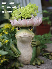 Frog Garden Decor Statue with Bird Feeder for Patio Yard Balcony Outdoor Landscape