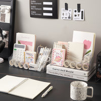 Transparent Multi-layer Desktop Storage Box for Stationery, Stickers, Cards, and Art Supplies