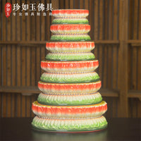 Ceramic Lotus Pedestal for Buddha Statues and Offerings, Anti-Slip Base for Home Altars